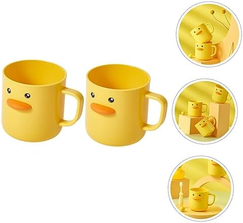 HOLIDYOYO 2pcs Cartoon Toothbrush Cups with Handle for Boys and Girls