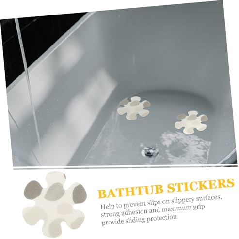 Garneck Non-Slip Bath Stickers Flower Design Easy Peel Stick Bathroom Decals