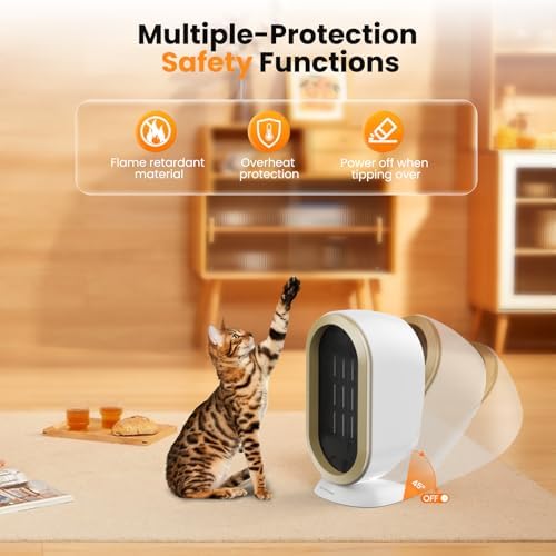 Tiptop Home Electric Space Heater with PTC Ceramic Fast Heating and Safety