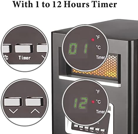 Optimus Infrared Quartz Heater with Remote and LED Display