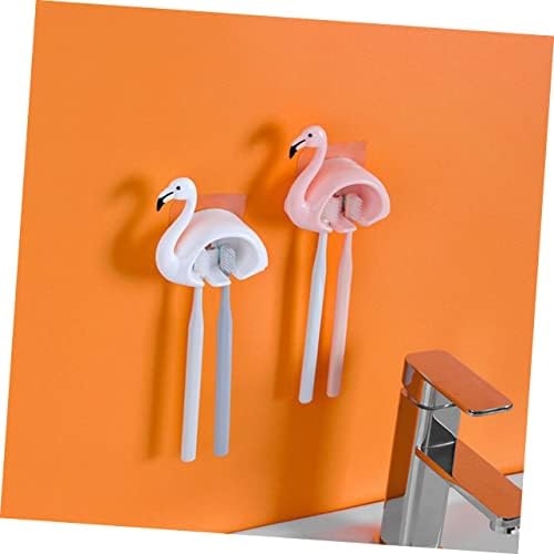 2Pcs Flamingo Wall Mounted Toothbrush Holder for Bathroom 1