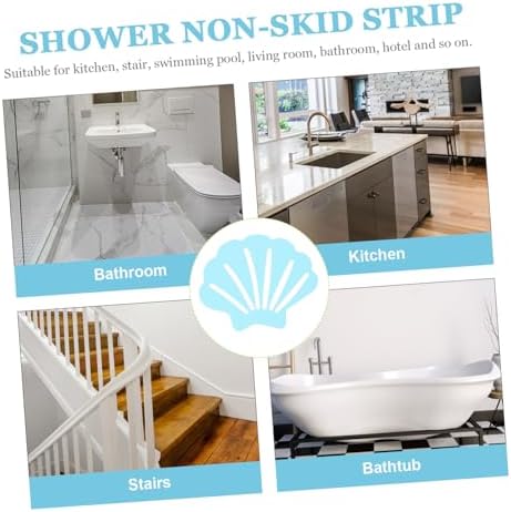 HAKIDZEL 30Pcs Shell Shaped Non-Slip Stickers for Bathtub Safety