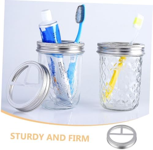 5 Pcs Metal Jar Lid for Toothbrush and Toothpaste Storage
