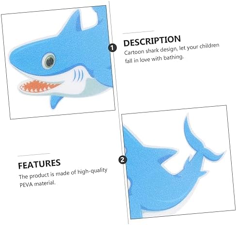HAKIDZEL 5Pcs Shark Shape Non-Slip Adhesive Bathroom Decals