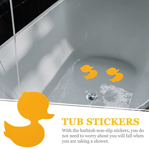 Toddmomy 12Pcs Non Slip Bathtub Stickers with Cute Yellow Designs