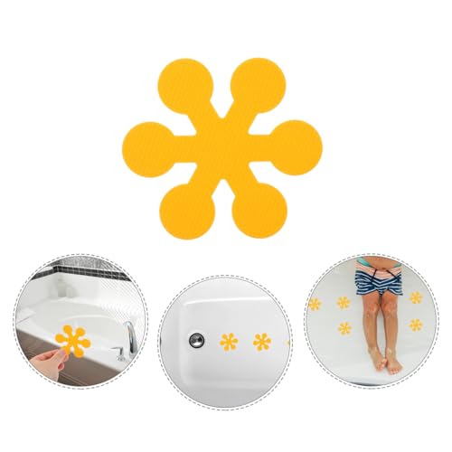 Wakauto 6Pcs Yellow Snowflake Non-Slip Bathtub Stickers 1