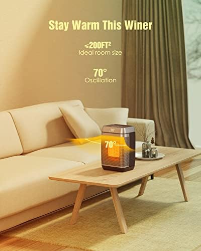 Aoresac 1500W Oscillating Space Heater with Remote Control