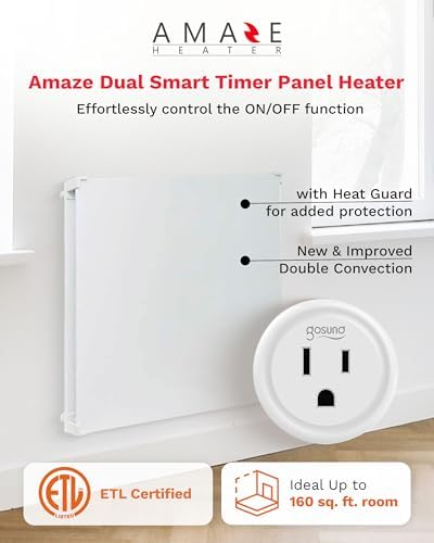 Amaze Heaters Dual Smart 400W Energy Efficient Wall Mount Space Heater