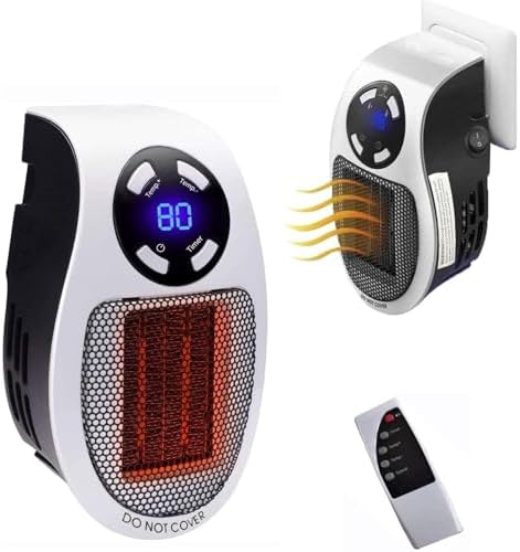 TONSAN 500W Electric Fan Heater with LED Display and Adjustable Thermostat 1