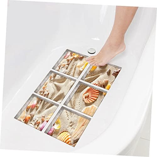 Veemoon 6pcs Beach Pattern Non-Slip Bath Treads