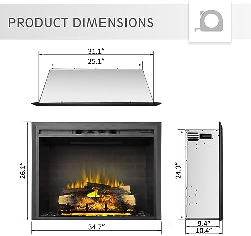 Legend Flame Carl 35 W Electric Fireplace Insert