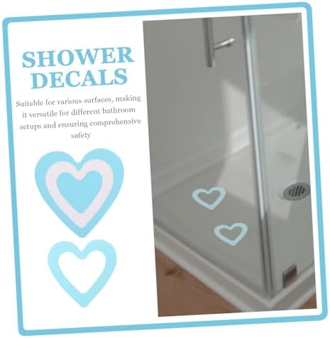 PRETYZOOM 20pcs Heart Non-Slip Bathtub Stickers