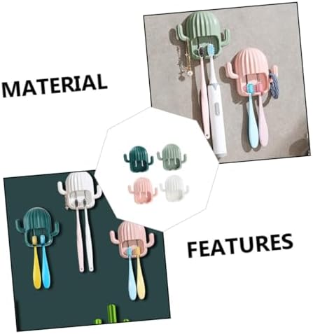 PRETYZOOM Cactus Toothbrush Holder Wall Mount