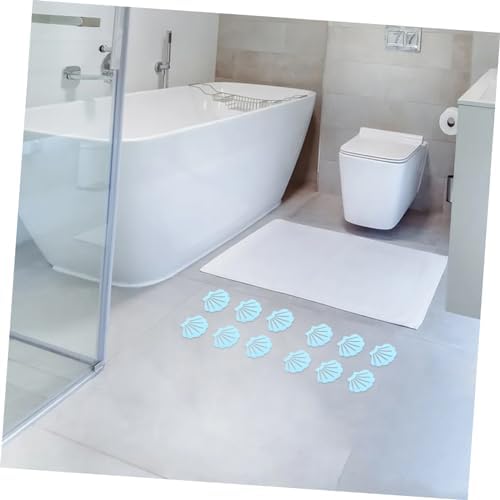 PRETYZOOM 12Pcs Shell Shape Non-Slip Bathroom Stickers