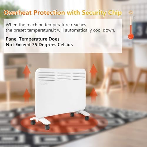 1000W Quiet Convection Heater Under Desk
