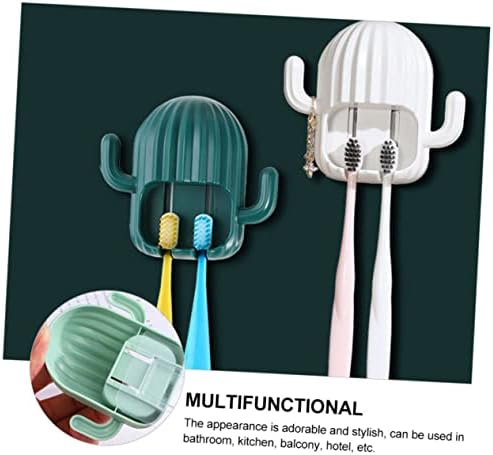 4Pcs Cactus Toothbrush Holder Wall Mounted Organizer 1