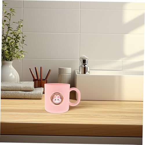 Healeved Cartoon Animal Toothbrush Cup with Handle for Kids