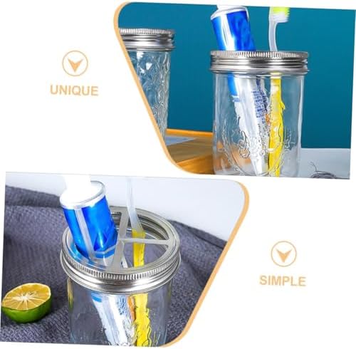 JECOMPRIS 5Pcs Wide Mouth Jar Lids for Bathroom Holders