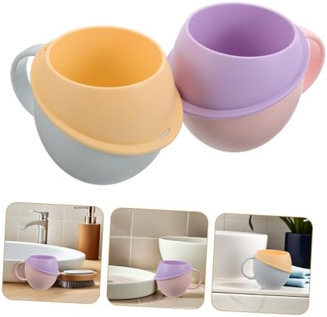 Sosoport 2pcs Toothbrush Cup - Unbreakable with Handle