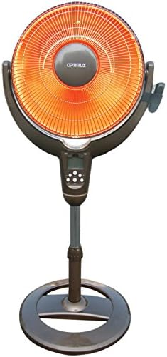 Optimus 14 Oscil Pedestal Digital Dish Remote Heater Black
