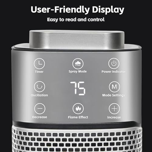 Wobuzhi 1500W PTC Ceramic Space Heater with Timer Humidifier