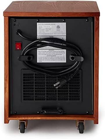 Lifesmart 1500W Infrared Space Heater with 6 Elements Remote Casters Brown 3 Pack
