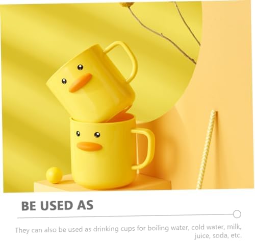 Healifty 2pcs Cute Cartoon Mouthwash Cups Bathroom Tumbler Reusable Drinking Cups Toothbrush Holders