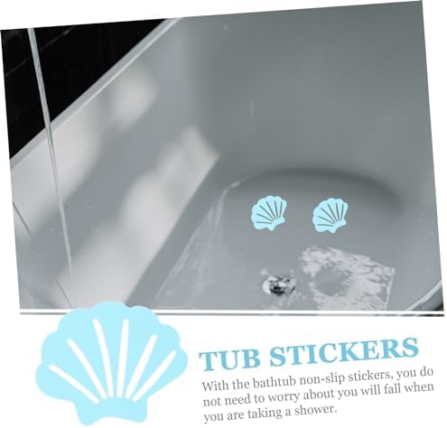 HAKIDZEL 30Pcs Shell Shaped Non-Slip Stickers for Bathtub Safety
