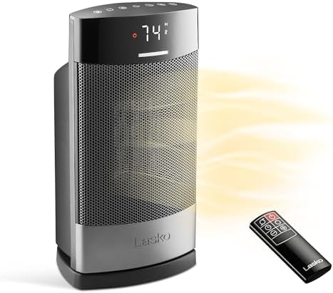 Lasko Ellipse Ceramic Tabletop Heater with Oscillating Heat and Safety Features