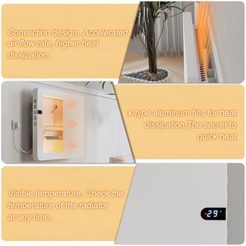 AHDFY Quiet Electric Wall Heater with Convection Technology