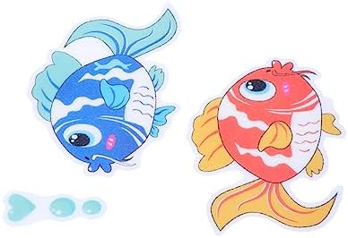 Ciieeo 6 Pack Fish Design Anti-Slip Stickers for Bathtub and Shower