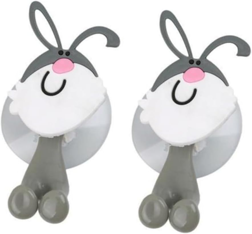2pcs Animal Toothbrush Holder Suction Cup Mount for Bathroom