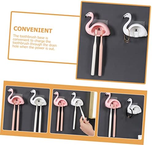 LIFKOME Flamingo Wall Mounted Toothbrush Holder 2 Pack 1