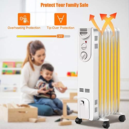 ARLIME 1500W Oil Filled Radiator Heater with Thermostat 1