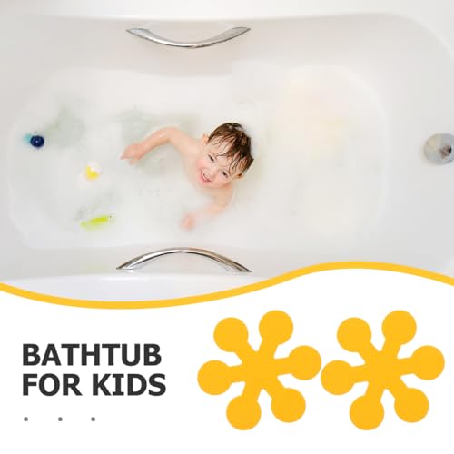 Wakauto 6Pcs Yellow Snowflake Non-Slip Bathtub Stickers 1