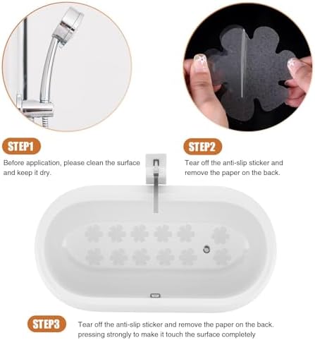 Secopad 24PCS Non-Slip Bathtub Stickers with Premium Scraper