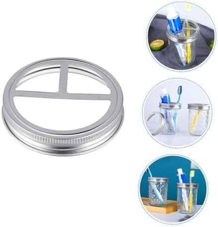 5Pcs Stainless Steel Wide Mouth Jar Lid Toothbrush Holder