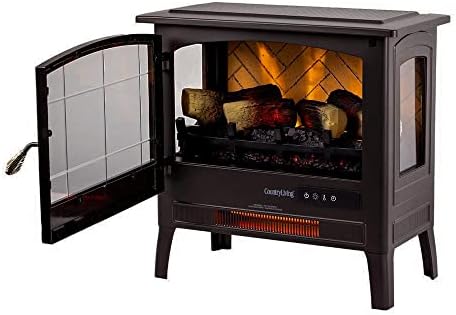 Country Living Infrared Electric Fireplace Stove in Bronze