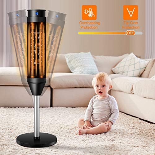 GOFLAME Oscillating Ceramic Space Heater with Remote Control