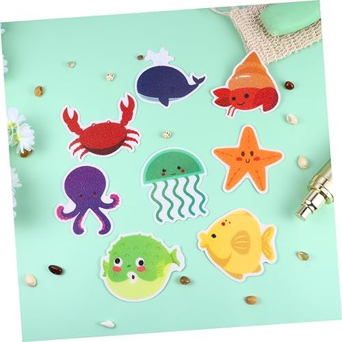 PRETYZOOM Cartoon Sea Creature Bathtub Stickers