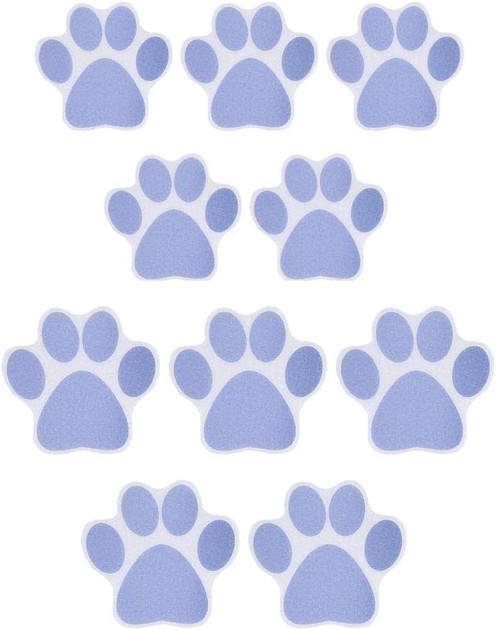Non Slip Paw Print Bath Stickers 10PCS Purple