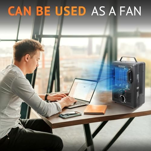 Plexon 1500W Electric Space Heater with Thermostat and Safety Features