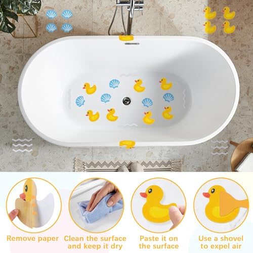 Orizizhic 32 Pcs Non-Slip Bathtub Stickers Kit