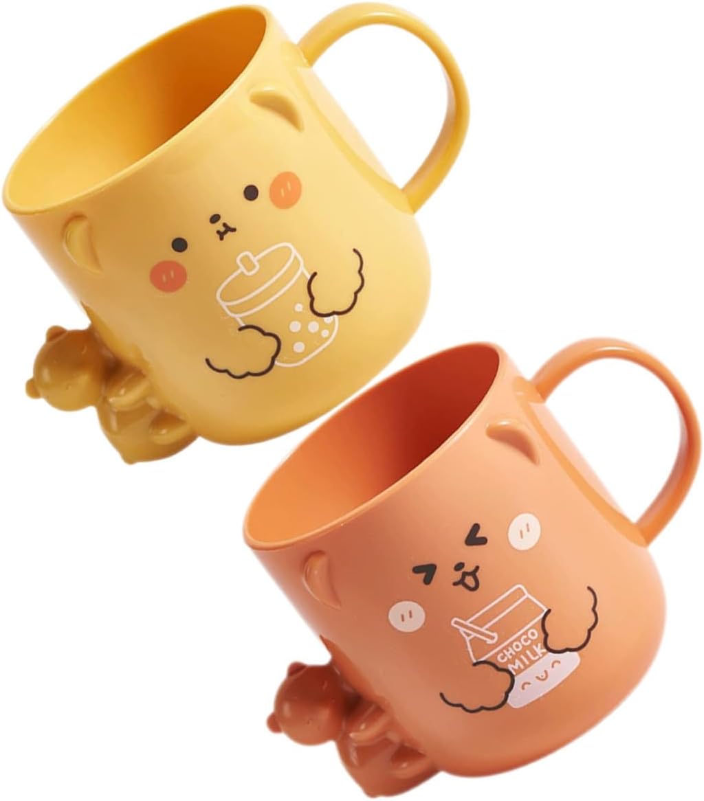 2Pcs Cute Cartoon Mouthwash Cups