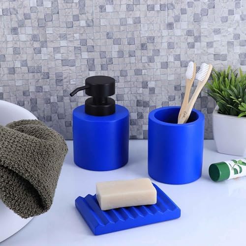 EVIDECO Concrete Toothbrush Holder in Majorelle Blue