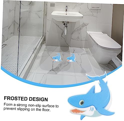 HAKIDZEL 5Pcs Shark Shape Non-Slip Adhesive Bathroom Decals