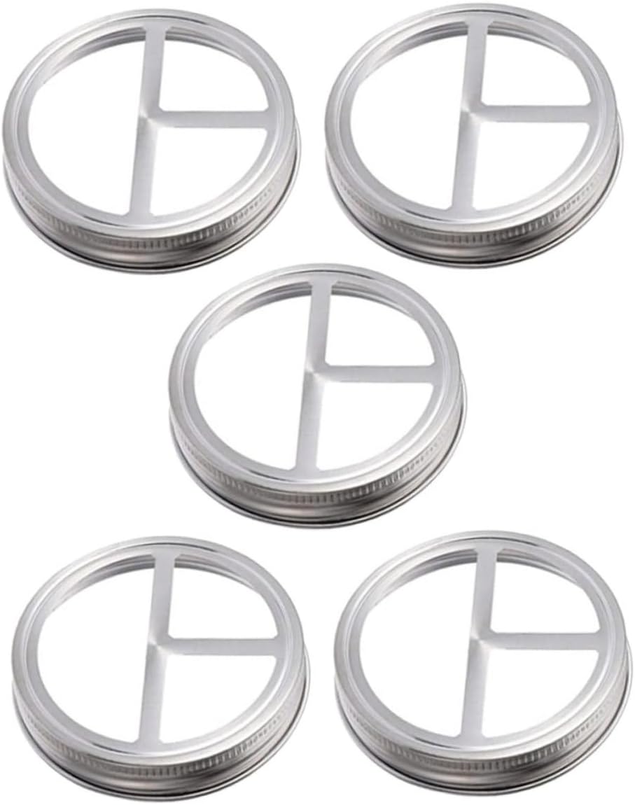 PERSELOSO 5Pcs Wide Mouth Jar Toothbrush Holder Lids