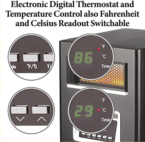 Optimus Infrared Quartz Heater with Remote and LED Display