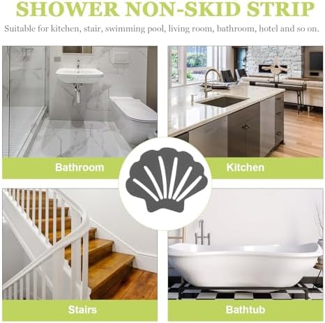 ABOOFAN 30pcs Shell-Shaped Non-Slip Bathtub Stickers