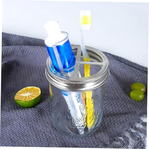 5Pcs Stainless Steel Wide Mouth Jar Lid Toothbrush Holder